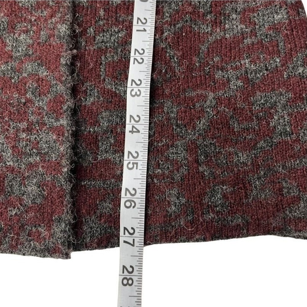 Ellen Tracy Wool Blend Sweater Cardigan Sz L Textured Red Gray One‎ Button Front - Picture 7 of 7